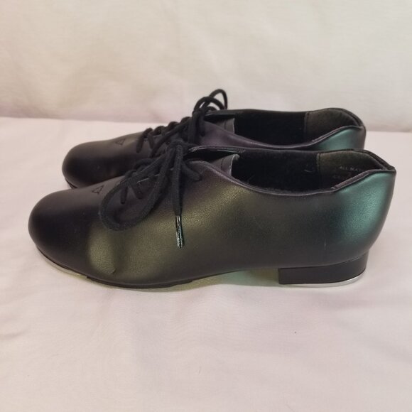 Kid's Boy's Black Capezio Tie Tap Shoes Size 2.5M - Picture 2 of 7